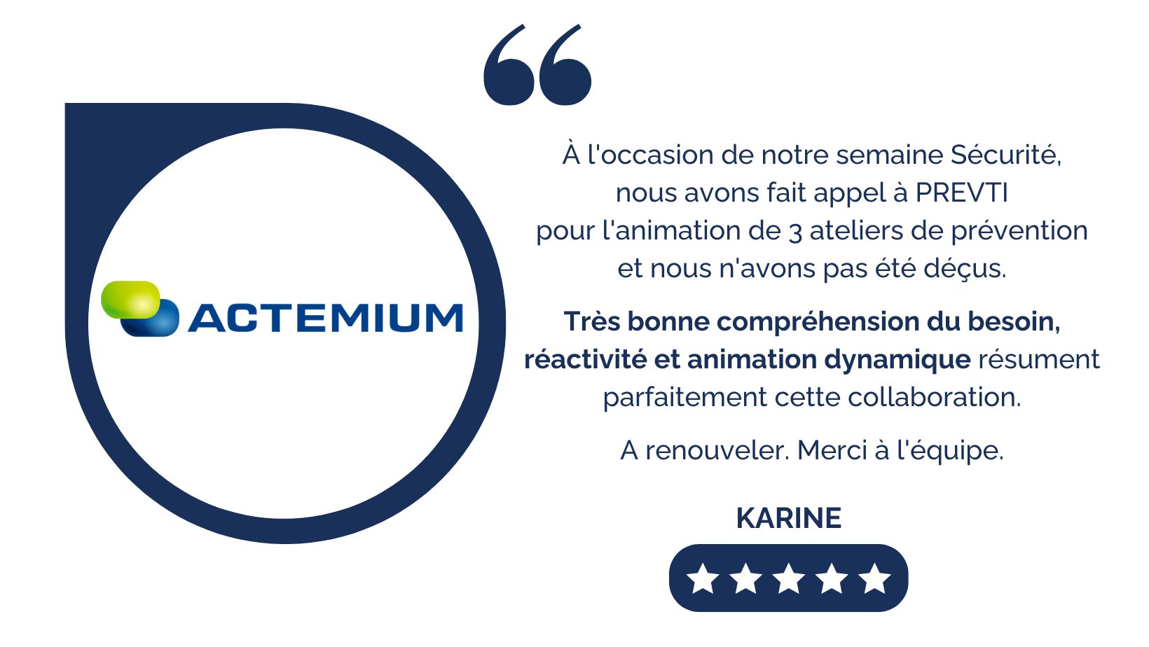 Avis client ACTEMIUM - Semaine QVCT