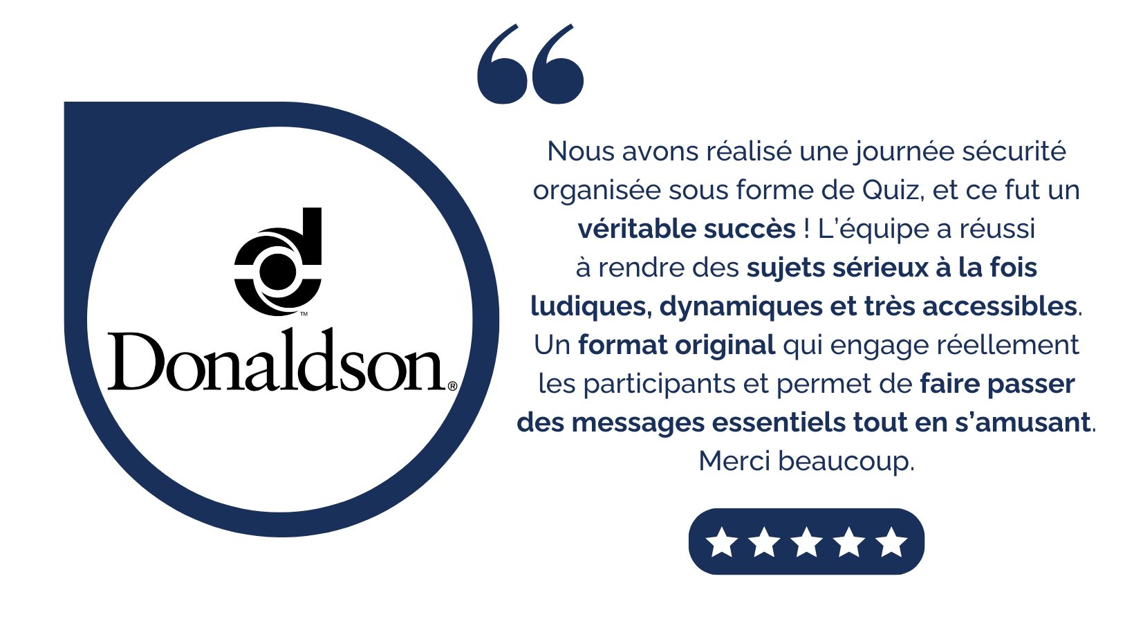 Avis client Donaldson - ateliers sécurité