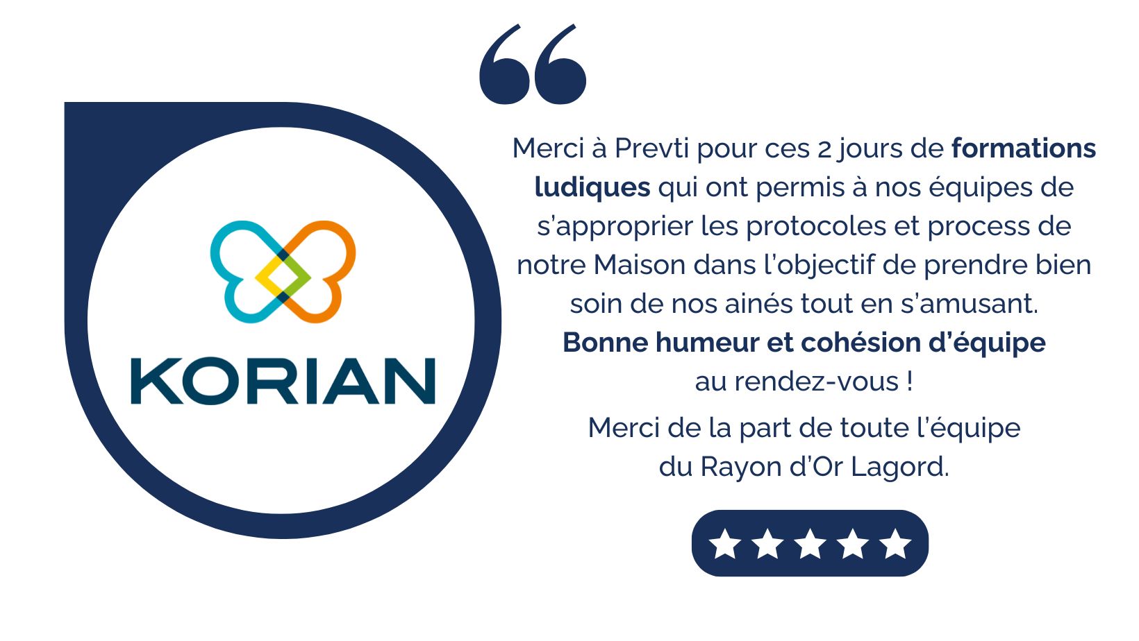 Avis client - Safety day Korian Lagord