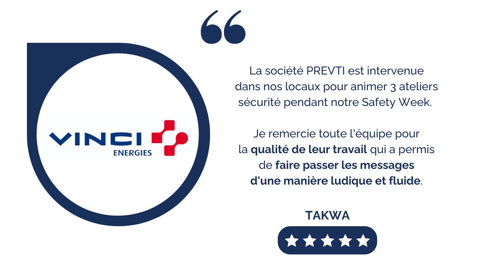 Avis client VINCI - Semaine QVCT